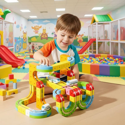 Innowacyjny Zestaw do Budowy Kolei 3D dla Dzieci – Modułowy System z Ładowaną Lokomotywą, Wysokiej Jakości Materiał ABS 1