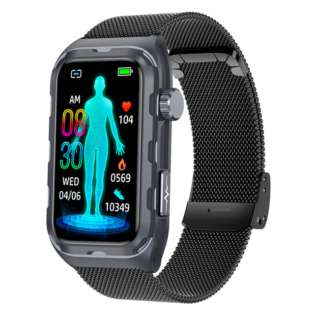 Inteligentna Bransoletka PH79 z EKG, Monitorowaniem Tętna i Cukru, Wodoodporna 1,47 cala, Dotykowy Wyświetlacz IP68 0