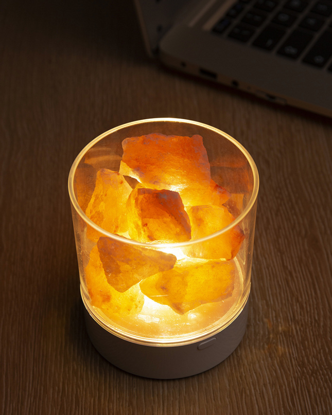 Inteligentna Lampa Solna Himalajska z Regulowanym Oświetleniem i Oczyszczaniem Powietrza – 9,4 cm, 100% Sól Himalajska 1