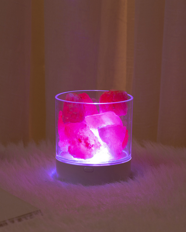 Inteligentna Lampa Solna Himalajska z Regulowanym Oświetleniem i Oczyszczaniem Powietrza – 9,4 cm, 100% Sól Himalajska 2