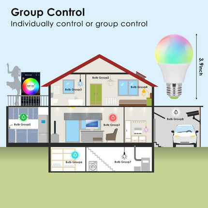 Inteligentna Żarówka LED E27 z Głosowym Sterowaniem, Kompatybilna z Alexa i Google Home, Zmiana Kolorów, Synchronizacja Muzyki 4