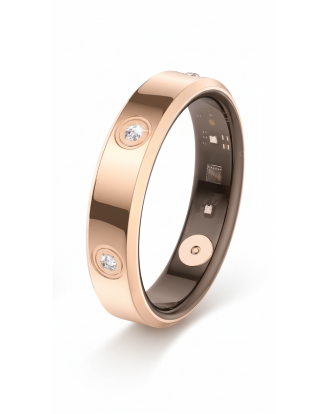 Inteligentny Pierścionek Dla Kobiet Aurora Luman – Srebrny, Stal Nierdzewna, Monitorowanie Aktywności, Lekki Design 1