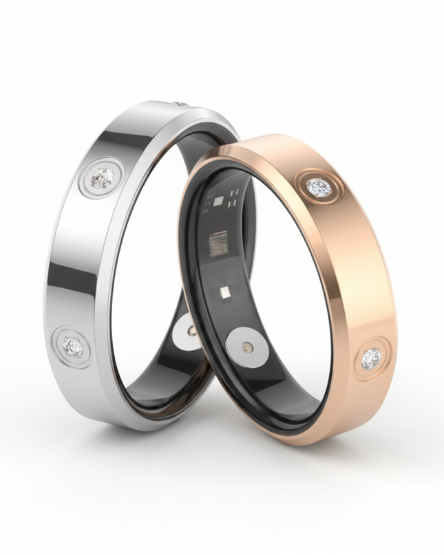 Inteligentny Pierścionek Dla Kobiet Aurora Luman – Srebrny, Stal Nierdzewna, Monitorowanie Aktywności, Lekki Design 3