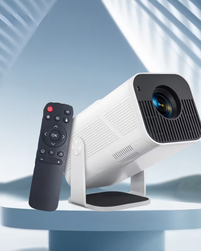 Inteligentny, przenośny miniprojektor z rozdzielczością HD 1080P, Wi-Fi i systemem Android – kompaktowa konstrukcja do użytku domowego i na zewnątrz 0