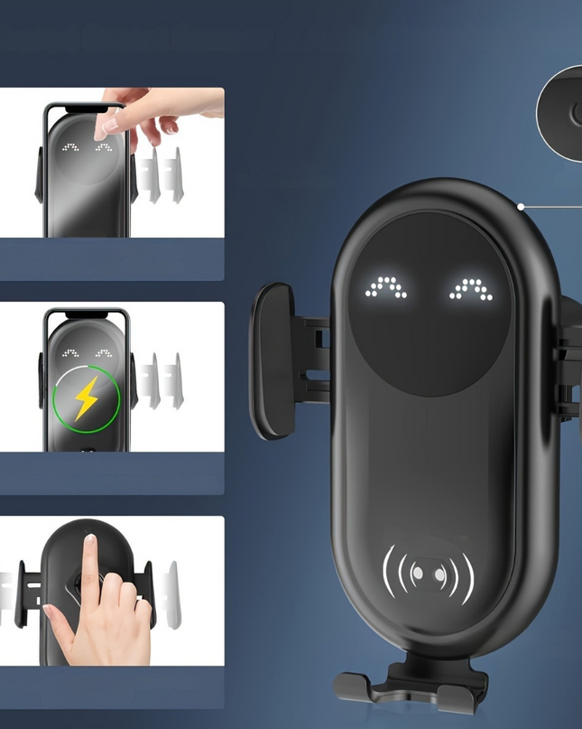 Inteligentny bezprzewodowy uchwyt samochodowy na telefon z automatycznym uchwytem i mocowaniem wentylacyjnym – bezpieczna jazda bez użycia rąk 4