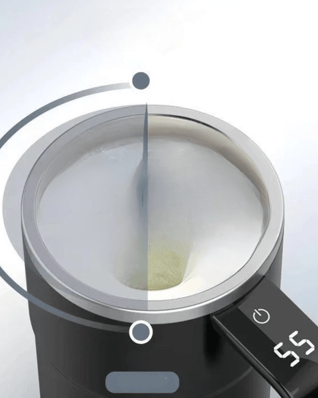 Inteligentny kubek do kawy z automatycznym mieszadłem i wyświetlaczem temperatury – 380 ml, stal nierdzewna 2