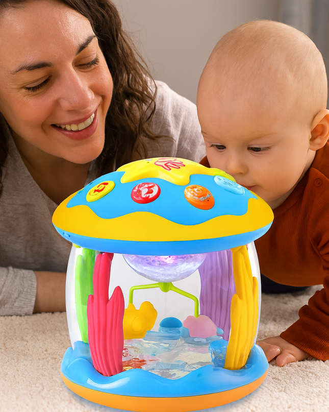 Interaktywna Muzyczna Zabawka Sensoryczna dla Niemowląt z Efektami Świetlnymi i Dźwiękowymi 0
