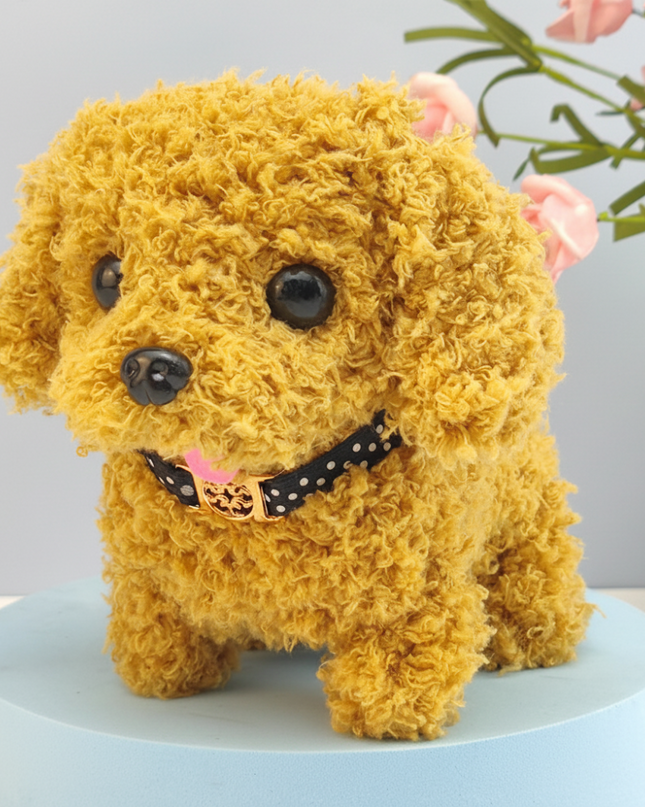 Interaktywna pluszowa zabawka w kształcie szczeniaka z realistycznym dźwiękiem i ruchem – miękki i przytulny towarzysz dla dzieci 1