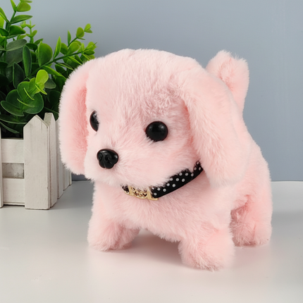 Interaktywna pluszowa zabawka w kształcie szczeniaka z realistycznym dźwiękiem i ruchem – miękki i przytulny towarzysz dla dzieci 6