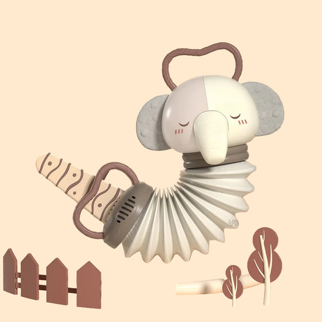 Interaktywna zabawka-akordeon dla niemowląt z grzechotką – kolorowa i edukacyjna dla niemowląt 0