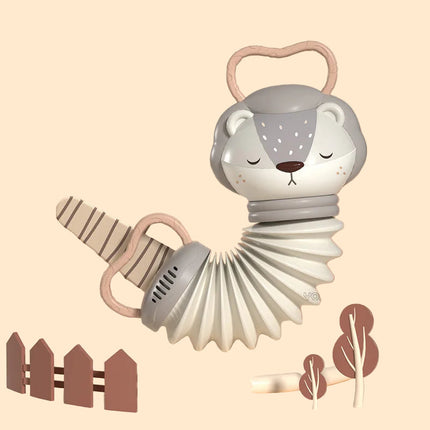 Interaktywna zabawka-akordeon dla niemowląt z grzechotką – kolorowa i edukacyjna dla niemowląt 4