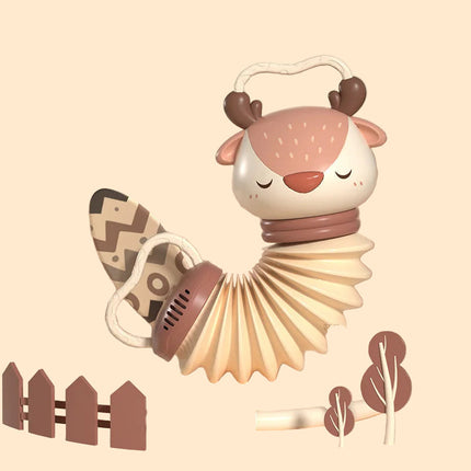 Interaktywna zabawka-akordeon dla niemowląt z grzechotką – kolorowa i edukacyjna dla niemowląt 5