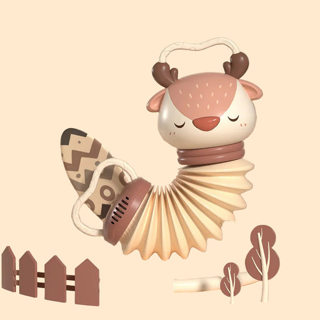 Interaktywna zabawka-akordeon dla niemowląt z grzechotką – kolorowa i edukacyjna dla niemowląt 5