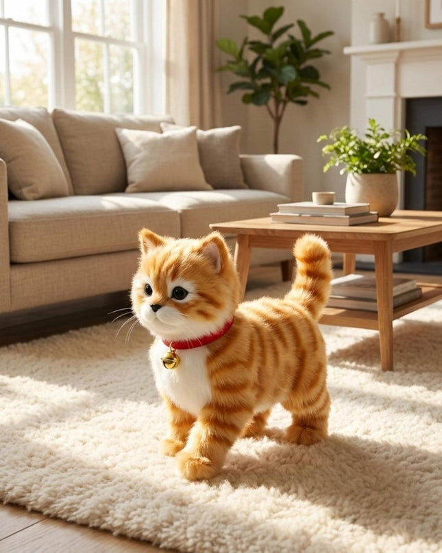 Interaktywna zabawka dla kota z realistycznymi ruchami i dźwiękami – pluszowy towarzysz dla dzieci 0