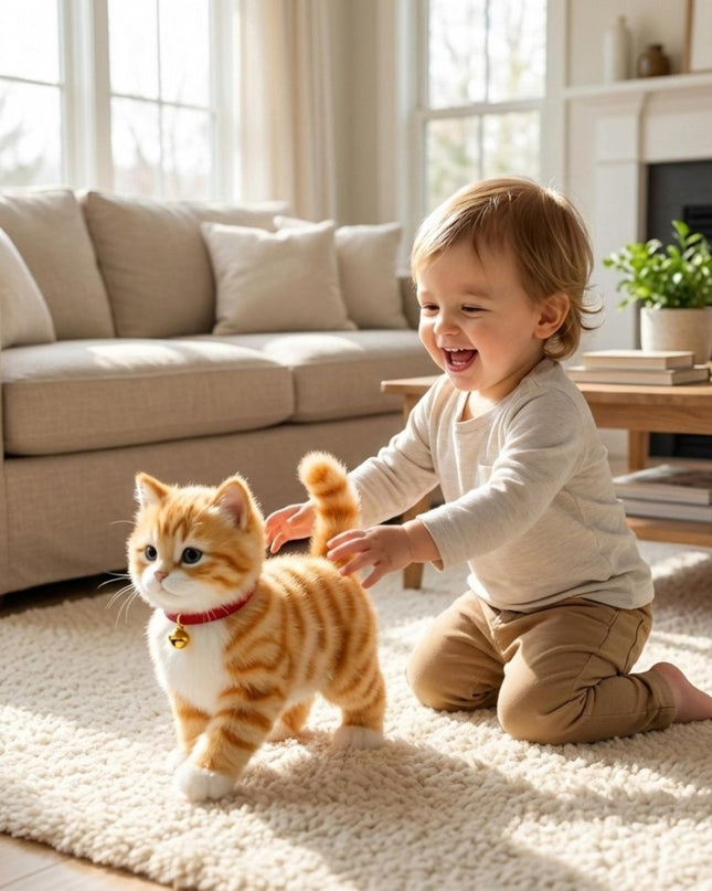 Interaktywna zabawka dla kota z realistycznymi ruchami i dźwiękami – pluszowy towarzysz dla dzieci 1