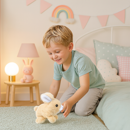 Interaktywny Pluszowy Królik Zabawka Skacząca - Miękka Pluszowa Zabawka Dla Dzieci, Różne Kolory 1