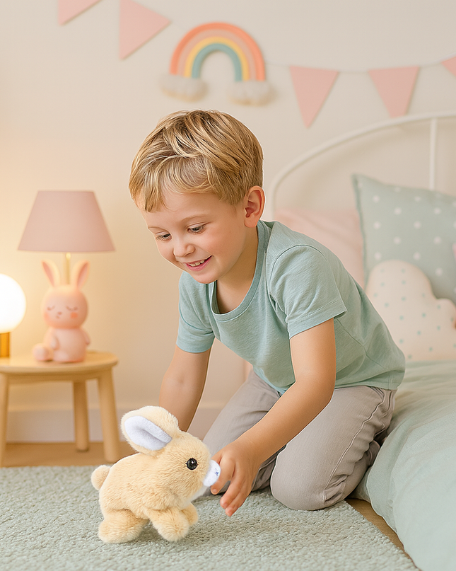 Interaktywny Pluszowy Królik Zabawka Skacząca - Miękka Pluszowa Zabawka Dla Dzieci, Różne Kolory 1