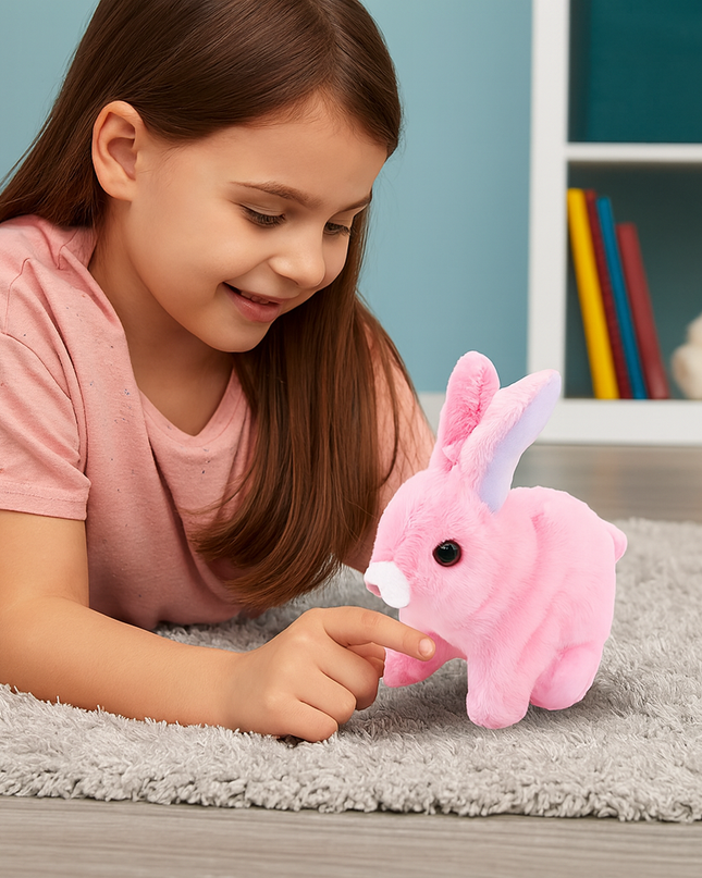 Interaktywny Pluszowy Królik Zabawka Skacząca - Miękka Pluszowa Zabawka Dla Dzieci, Różne Kolory 2