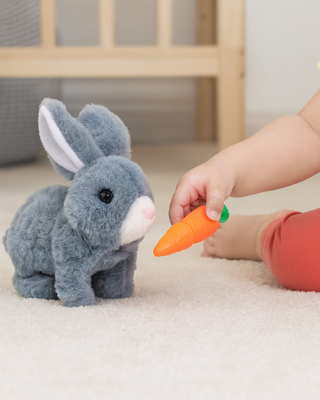 Interaktywny Pluszowy Królik Zabawka Skacząca - Miękka Pluszowa Zabawka Dla Dzieci, Różne Kolory 3