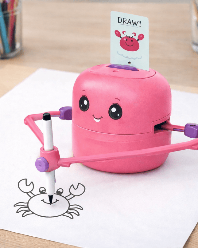 Interaktywny Robot Rysujący dla Dzieci – Kreatywna Nauka Motoryki, 5 Kart Rysunkowych, Ładowany przez USB 0
