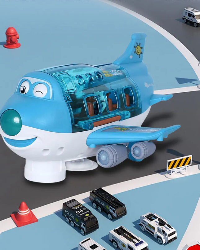 Interaktywny elektryczny samolot z muzyką i obrotem o 360 stopni dla dzieci – bezpieczny i trwały plastik 1