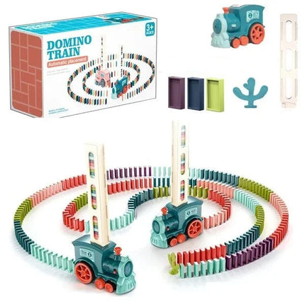Interaktywny pociąg Domino automatycznie układający klocki dla dodatkowej zabawy 0