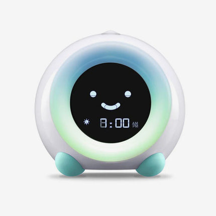 Interaktywny trener snu SleepBuddy dla dzieci – łączy w sobie trening snu, lampkę nocną i generator białego szumu – urocze mimiki twarzy – 3 uspokajające dźwięki budzika 0