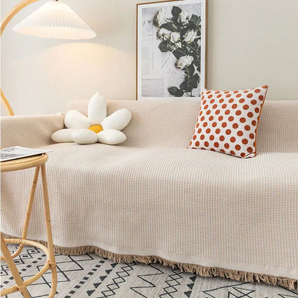 Jednokolorowy Koc z Frędzlami – Ręcznie Wykonany, Luksusowa Mieszanka Bawełny i Poliestru, 90x150 cm 1