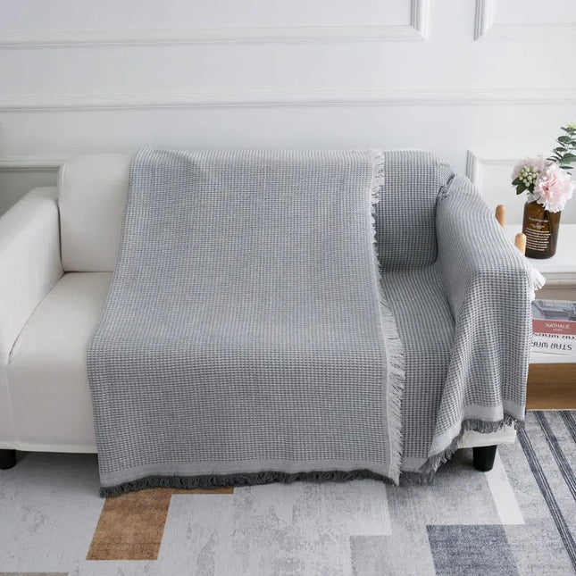 Jednokolorowy Koc z Frędzlami – Ręcznie Wykonany, Luksusowa Mieszanka Bawełny i Poliestru, 90x150 cm 6