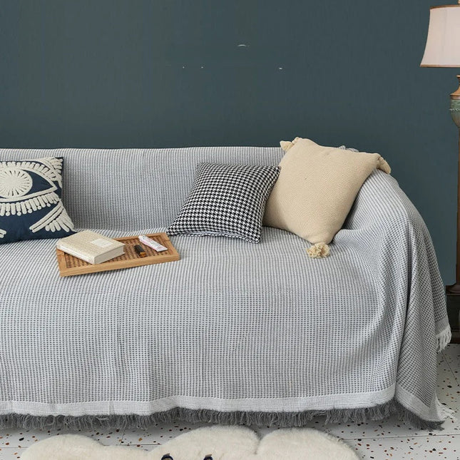 Jednokolorowy Koc z Frędzlami – Ręcznie Wykonany, Luksusowa Mieszanka Bawełny i Poliestru, 90x150 cm 9