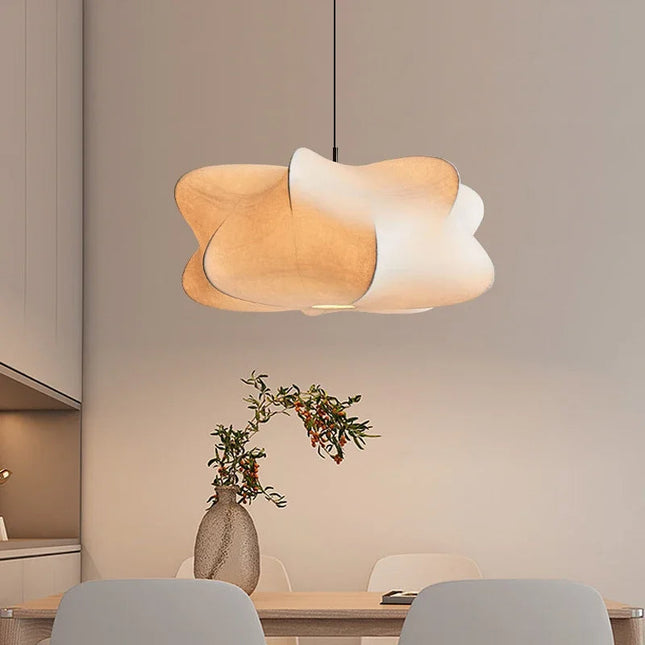 Jedwabna Lampa Wisząca Wabi Sabi – Elegancka i Minimalistyczna 0