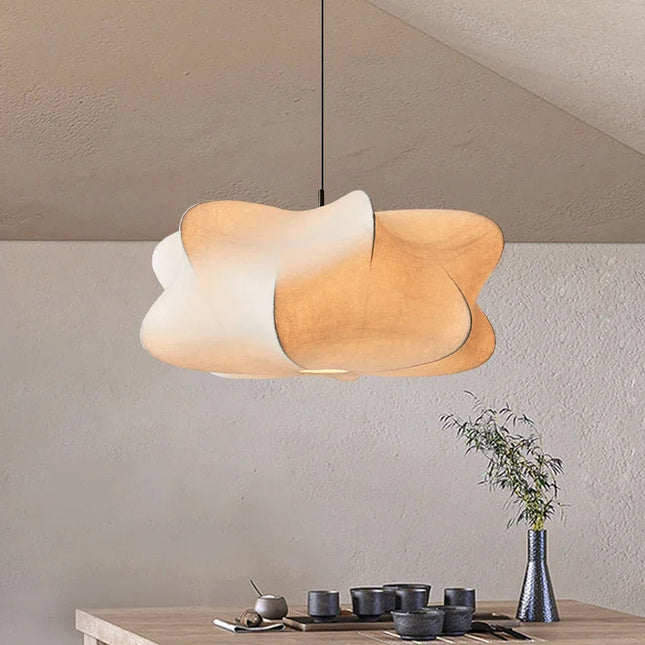 Jedwabna Lampa Wisząca Wabi Sabi – Elegancka i Minimalistyczna 1