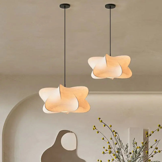 Jedwabna Lampa Wisząca Wabi Sabi – Elegancka i Minimalistyczna 3
