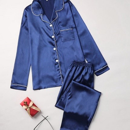 Jedwabny Komplet Bielizny Nocnej Damskiej z Swobodnym Krojem i Eleganckim Designem 3