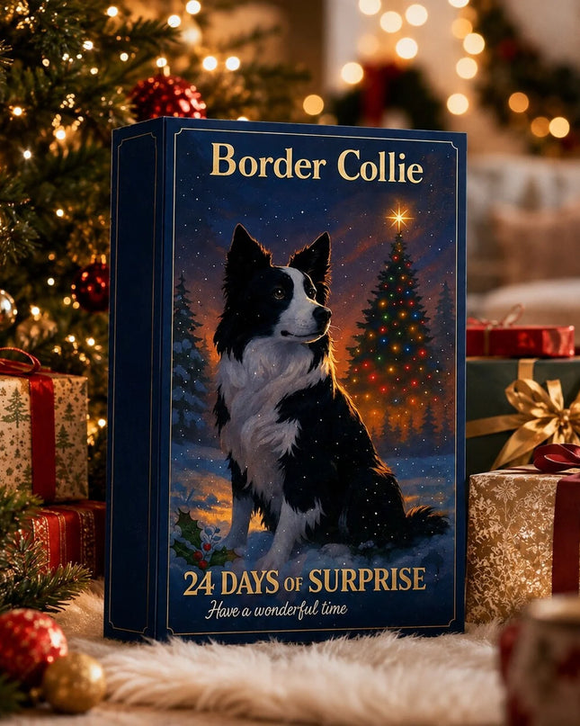 Kalendarz Adwentowy dla Dzieci na 2026 z Figurkami Border Collie, zawierający 24 plastikowe niespod 2