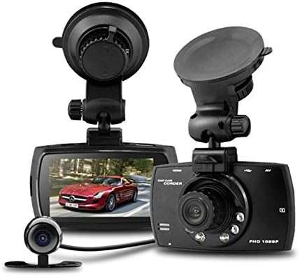 Kamera samochodowa z dwoma obiektywami, funkcją noktowizji i czujnikiem G – rozdzielczość Full HD 1080P, szeroki kąt widzenia 140° 0