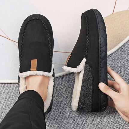 Kapcie męskie z syntetycznej wełny na zimę, klasyczne mokasyny w eleganckim designie, ideal 4