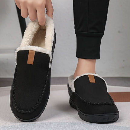 Kapcie męskie z syntetycznej wełny na zimę, klasyczne mokasyny w eleganckim designie, ideal 5