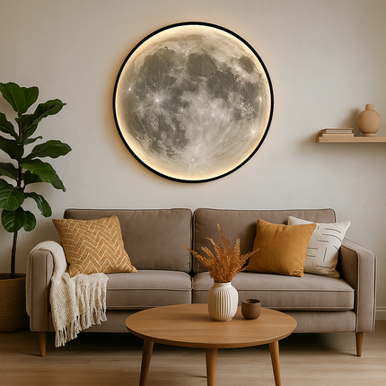 Kinkiet Moon z delikatnym blaskiem LED – nowoczesny kinkiet zewnętrzny z ekologicznego akrylu i żelaza, 40-100 cm 0