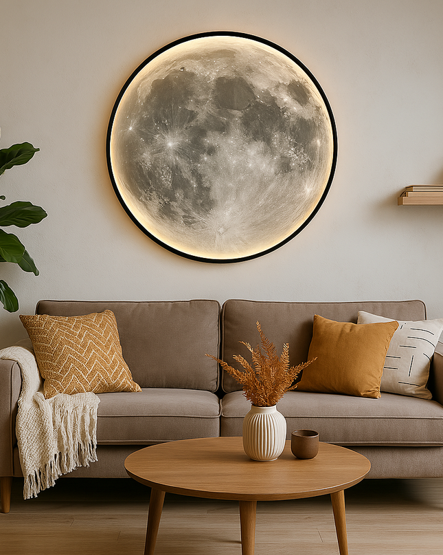 Kinkiet Moon z delikatnym blaskiem LED – nowoczesny kinkiet zewnętrzny z ekologicznego akrylu i żelaza, 40-100 cm 0