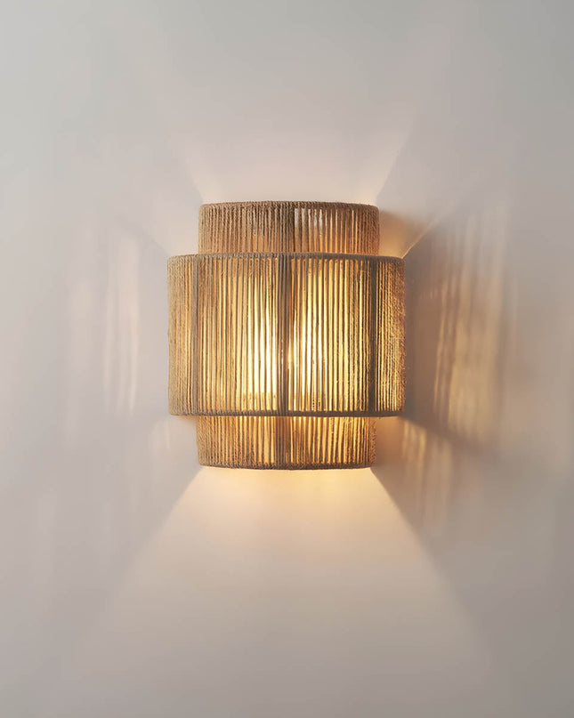 Kinkiet Ścienny Hikari z Naturalnych Materiałów – Elegancka Lampa do Sypialni i Salonu, Ciepłe Oświetlenie, Prosty Montaż 1