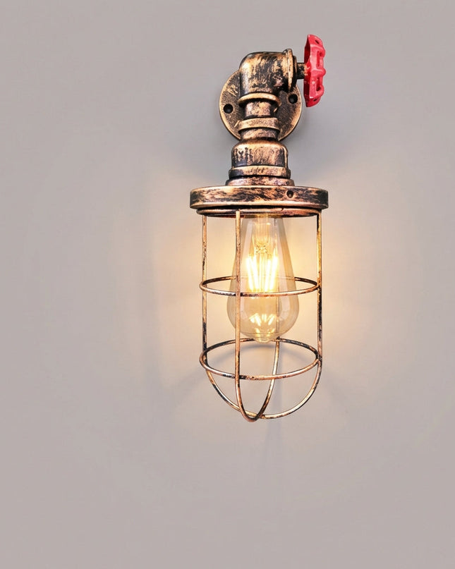 Kinkiet ścienny industrialny z drucianą klatką, regulowane oświetlenie LED w nowoczesnym design 2