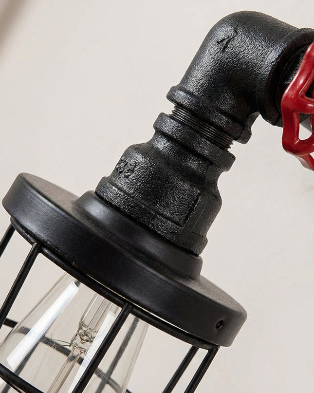 Kinkiet ścienny industrialny z drucianą klatką, regulowane oświetlenie LED w nowoczesnym design 3