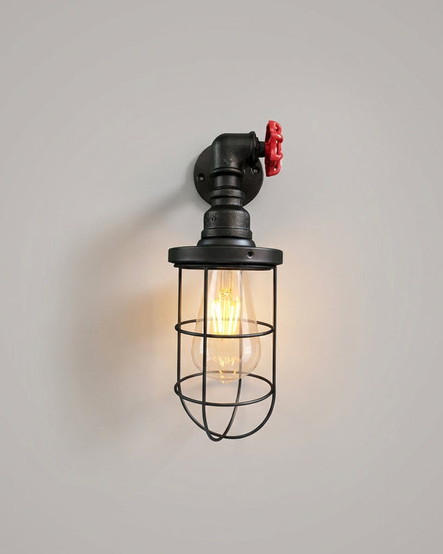 Kinkiet ścienny industrialny z drucianą klatką, regulowane oświetlenie LED w nowoczesnym design 4