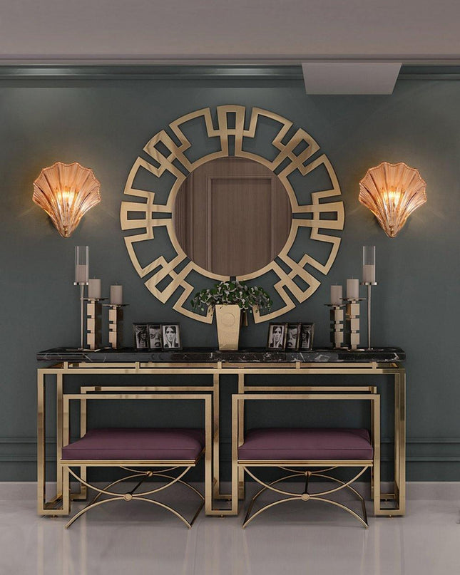 Kinkiet Ścienny Shell w Kształcie Muszli – Elegancka Lampa do Sypialni i Salonu, Mosiądz i Szkło, Miękkie Światło 3