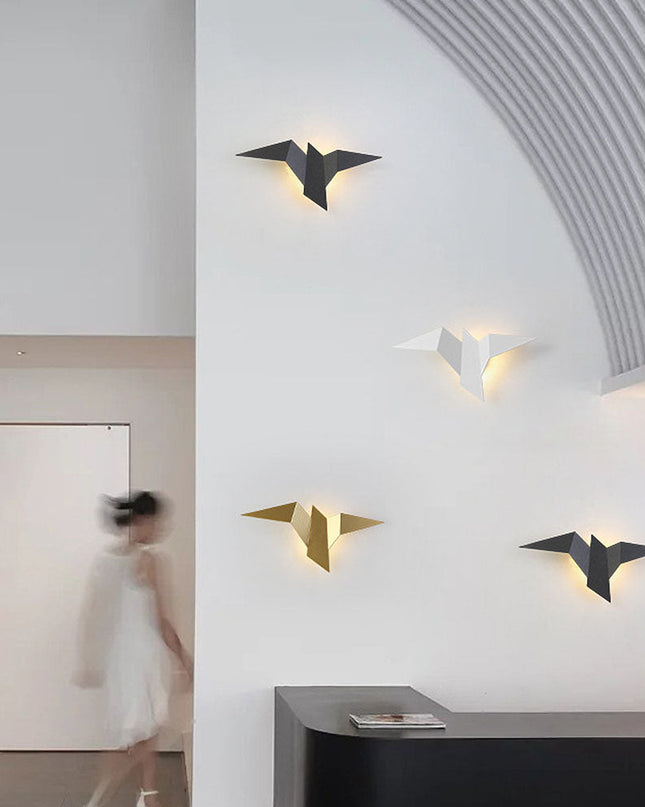 Kinkiet Ścienny w Kształcie Ptaka z Żelaza – Unikalna Lampa do Sypialni i Salonu, Złoty, Biały, Czarny 1