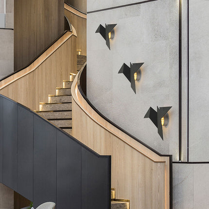 Kinkiet Ścienny w Kształcie Ptaka z Żelaza – Unikalna Lampa do Sypialni i Salonu, Złoty, Biały, Czarny 2