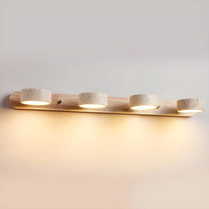 Elegancki kinkiet ścienny z trawertynu z zintegrowanym LED, idealny do sypialni, oz 11