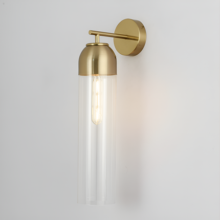 Kinkiet Ścienny ze Szkła Artystycznego, Elegancka Lampa do Wnętrz, Miękkie Światło, Idealny do Salonu i Sypialni, 10 cm x 48 cm 0