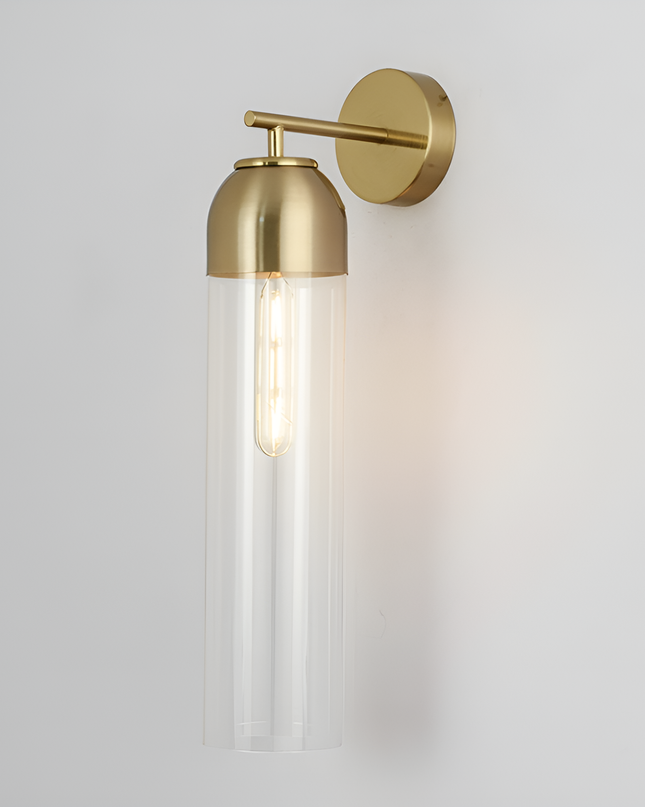 Kinkiet Ścienny ze Szkła Artystycznego, Elegancka Lampa do Wnętrz, Miękkie Światło, Idealny do Salonu i Sypialni, 10 cm x 48 cm 0